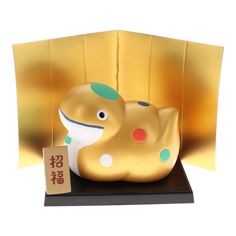 DECORE デコレ 干支飾り 巳 金 置物 インテリア 陶器 縁起物 おみやげ 和雑貨 プレゼント ギフト