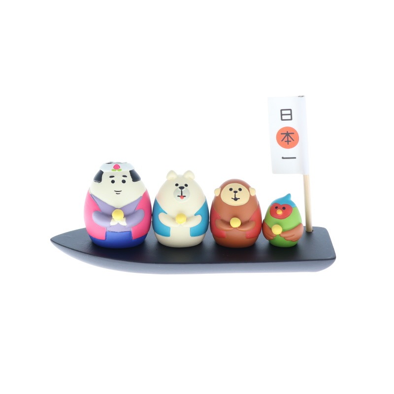 デコレ 旅立ち桃太郎セット 置物 インテリア おみやげ 和雑貨 プレゼント ギフト