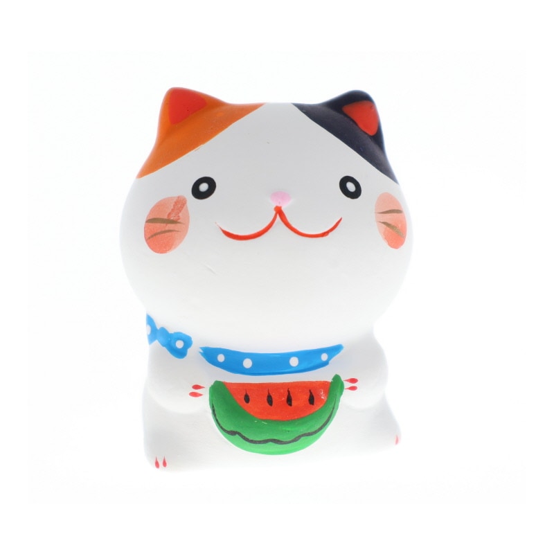 リュウコドウ 夏のおみくじ 三毛猫 おみくじ付き 置物 インテリア 縁起物 おみやげ 和雑貨 プレゼント ギフト