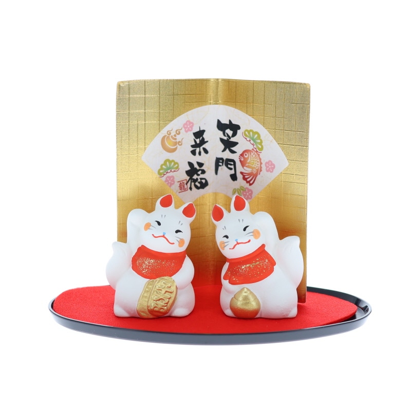 お稲荷さん 笑門来福 おみやげ プレゼント ギフト お祝い 置物 キツネグッズ キツネ好き