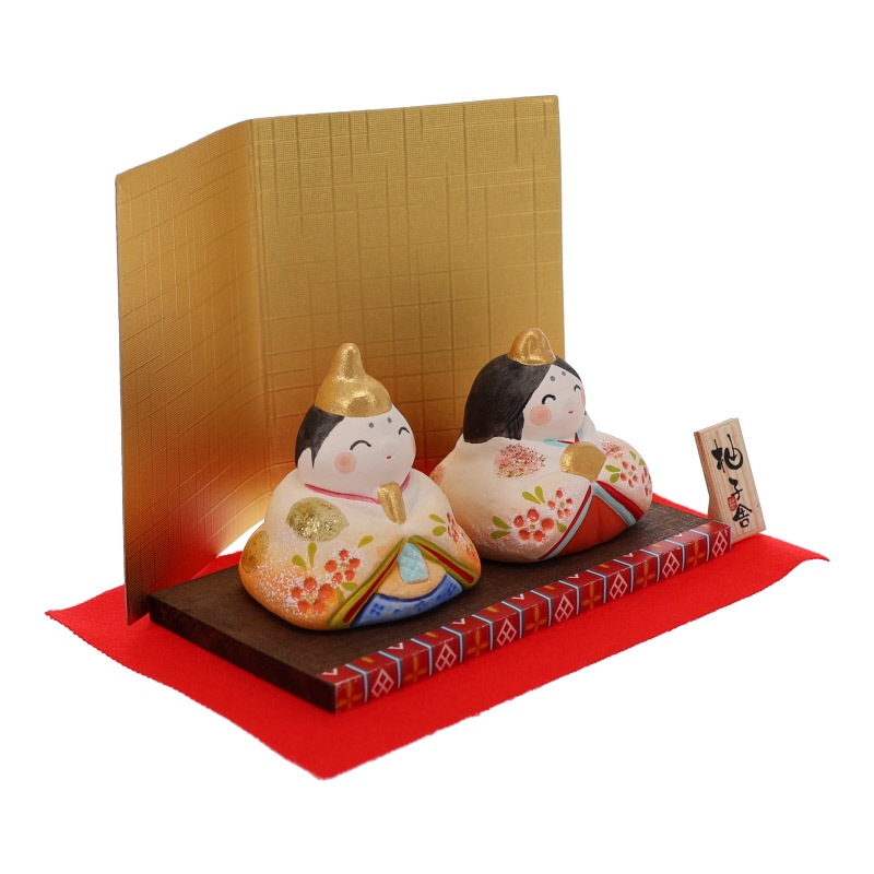 松本陶器 春彩丸雛 置物 節句 インテリア 陶器 日本製 縁起物 おみやげ