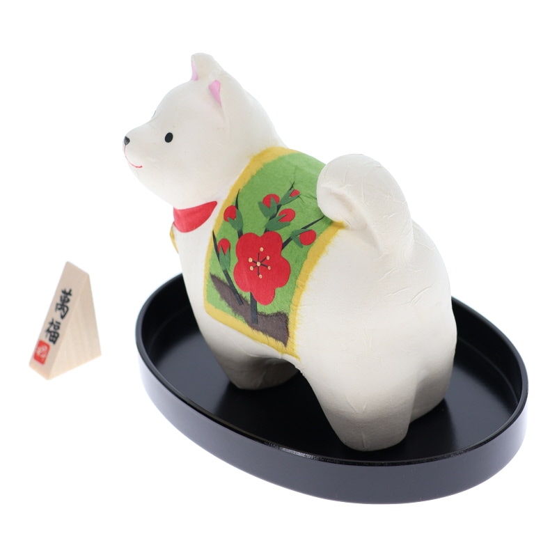 石川紙業 干支戌 和紙貼り陶器人形 戌 屏風付 インテリア 干支 縁起物