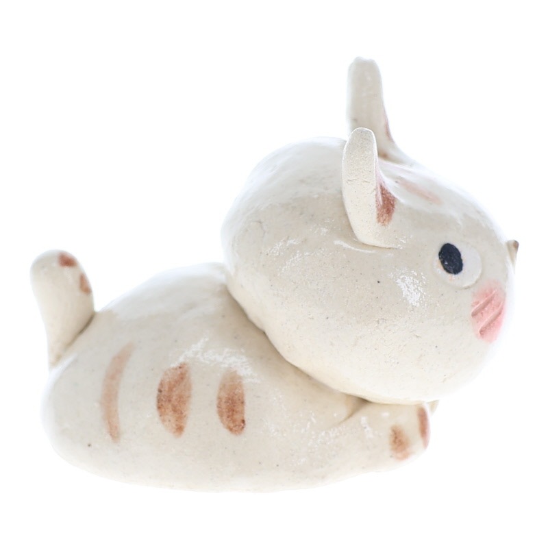 舞陶館 茶トラ猫 置物 インテリア 陶器 日本製 縁起物 おみやげ 和雑貨