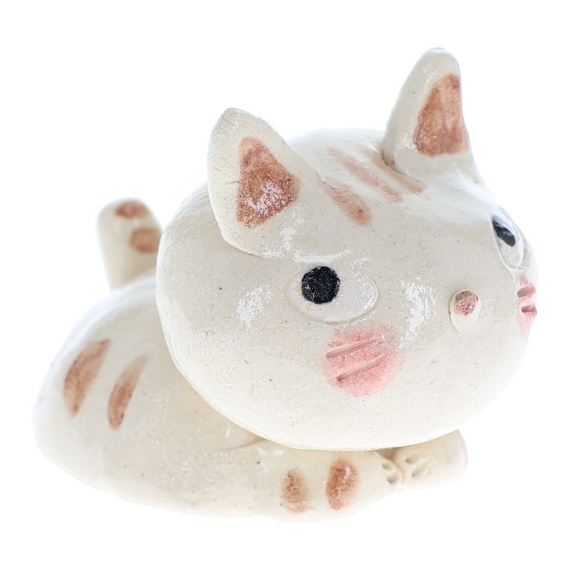 舞陶館 茶トラ猫 置物 インテリア 陶器 日本製 縁起物 おみやげ 和雑貨