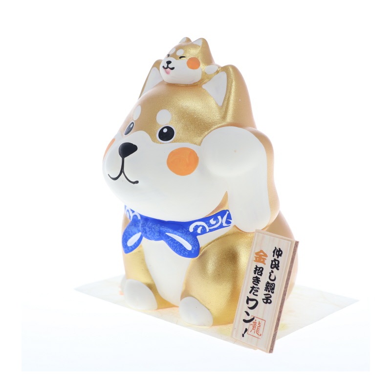 親子金招き 貯金箱 開運招福　おみやげ プレゼント ギフト お祝い 置物 イヌグッズ イヌ好き
