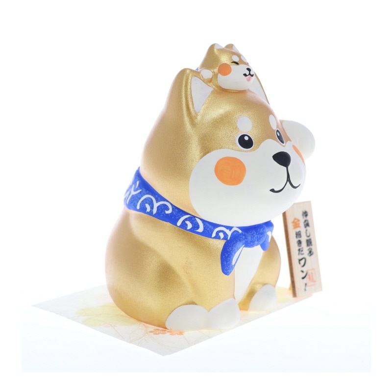 親子金招き 貯金箱 開運招福　おみやげ プレゼント ギフト お祝い 置物 イヌグッズ イヌ好き
