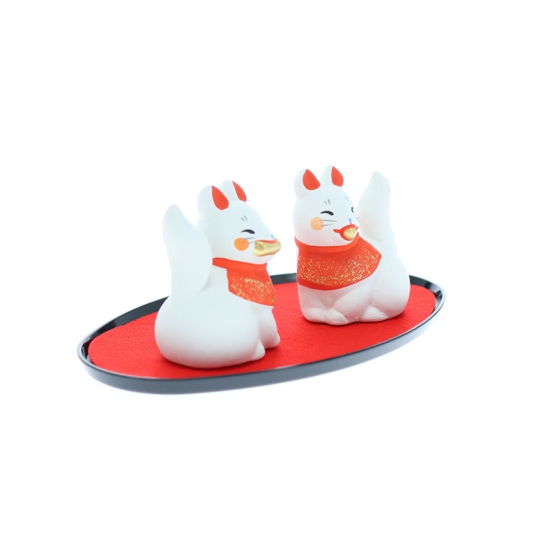 お稲荷さん 白狐 おみやげ プレゼント ギフト お祝い 置物 キツネグッズ キツネ好き
