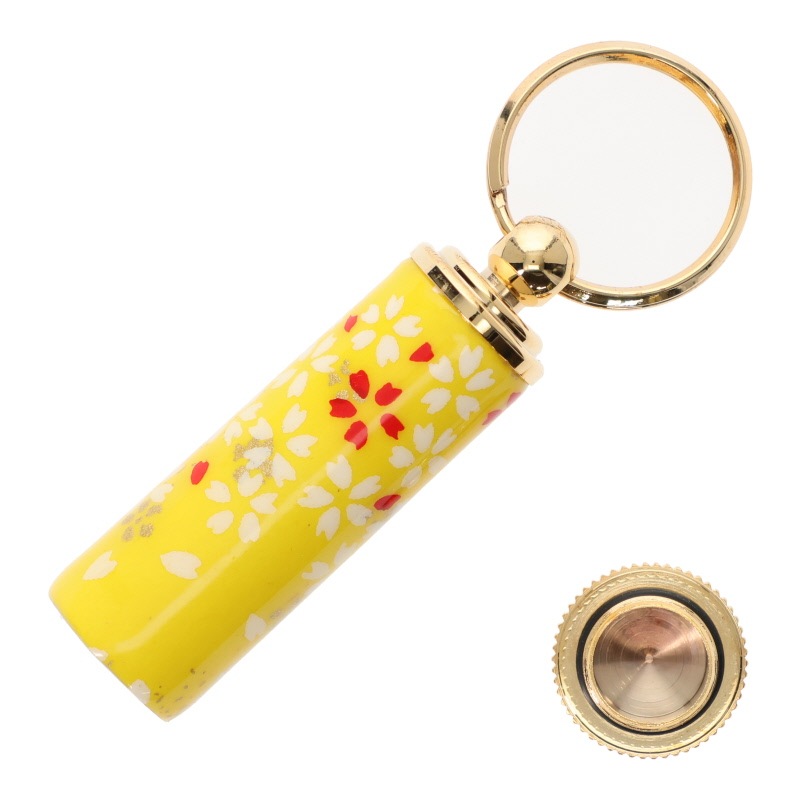 ピルケース 小桜と金箔 イエロー 美濃和紙 日本製 竹内靖貴 薬入れ 母の日 プレゼント お祝い 伝統工芸品 クリスマス 誕生日