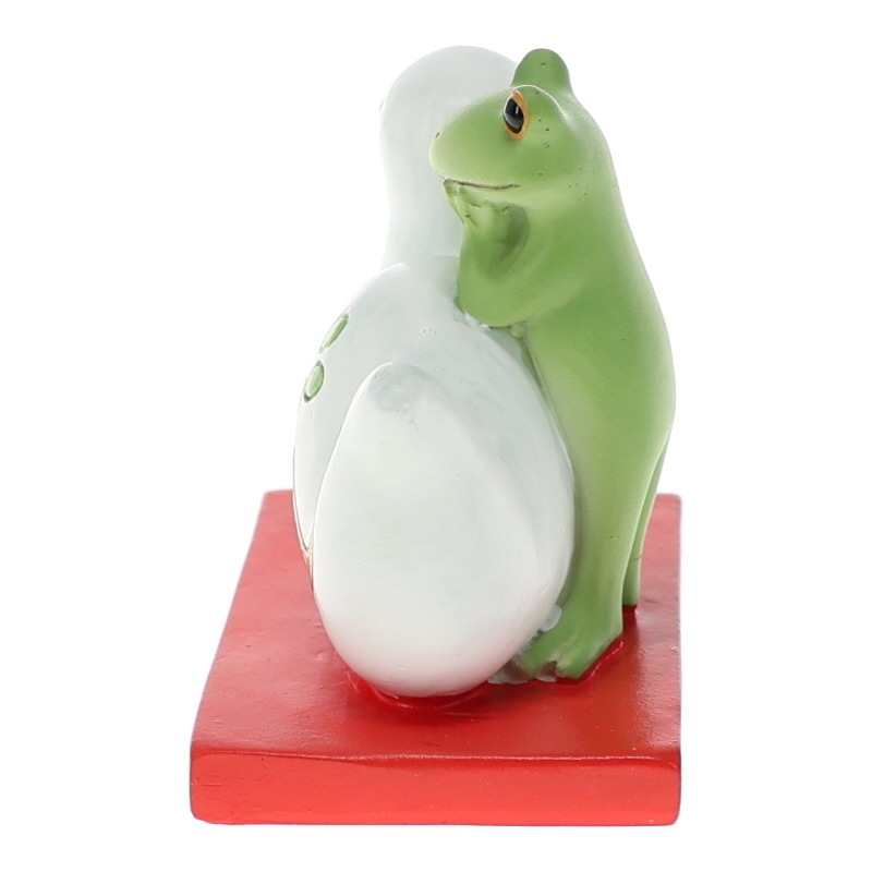 ダイカイ ヘビとカエル 巳年 置物 陶器 インテリア 縁起物 干支