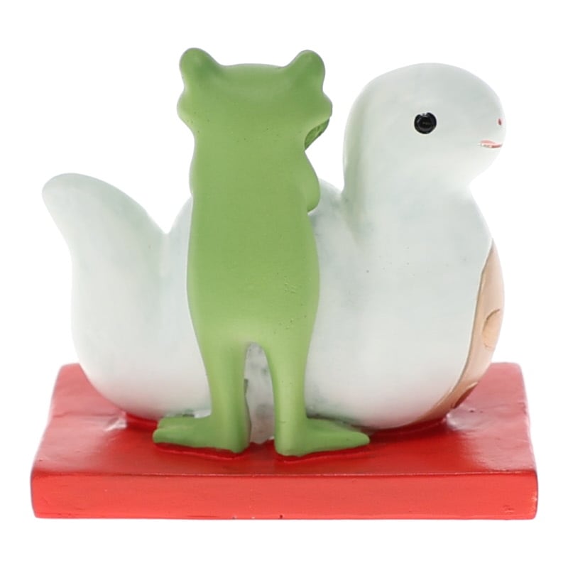 ダイカイ ヘビとカエル 巳年 置物 陶器 インテリア 縁起物 干支