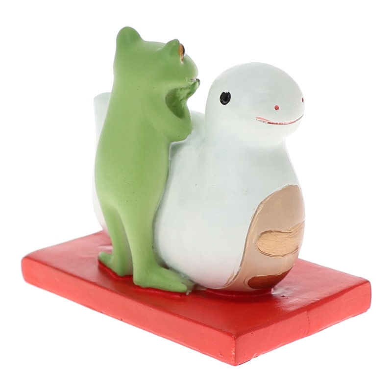 ダイカイ ヘビとカエル 巳年 置物 陶器 インテリア 縁起物 干支