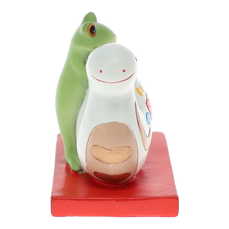 陶器　（蛇と蛙） ダイカイ ヘビとカエル 巳年 置物 陶器 インテリア 縁起物 干支