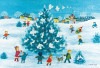 童画ポストカード「小鳥のツリー」|クリスマス|童画ポストカード