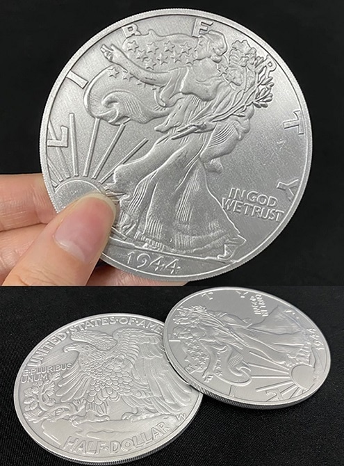 【手品用】　モルガン4枚＋シェル＋スライドシェル＋スライドシェル用 手品用】 モルガンコイン4枚＋シェル＋スライドシェル＋スライド