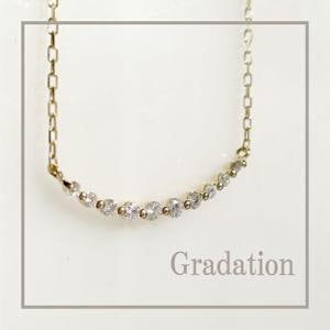 【送料無料】0.08ct ダイヤモンド K10 グラデーション ネックレス【アリゼ】|レディースアクセサリー