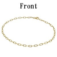 4面カット 長あずきチェーン ゴールドカラー シルバー アンクレット|メンズアクセサリー