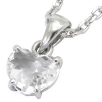 ハート型 カット水晶 シルバーネックレス 天然石 パワーストーン 水晶 ネックレス レディース ハート 4月 誕生石 女性 プレゼント ペンダント 首飾り|レディースアクセサリー