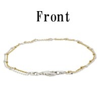 ゴールド＆シルバー ドットあずき シルバーブレスレット 18cm|レディースアクセサリー