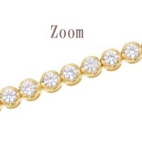 ★ 送料無料 ★光り輝く数多のジルコニア ゴールドカラー シルバー テニスブレスレット (17cm)|レディースアクセサリー