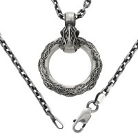 ★ 送料無料 ★【M's collection/エムズコレクション】エスニックリング シルバー ネックレス|メンズアクセサリー