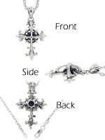 ★ 送料無料 ★ダブルクロス シルバー ネックレス|メンズアクセサリー