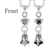 ジルコニア ペンデュラム シールド シルバーネックレス |メンズアクセサリー