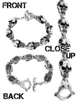 スカルチェーン サージカルステンレス ブレスレット(21cm)|メンズアクセサリー