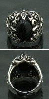★ 送料無料 ★ デンジャラスフラワー ブラックスター/ブラックジルコニア シルバーリング 17〜23号|メンズアクセサリー