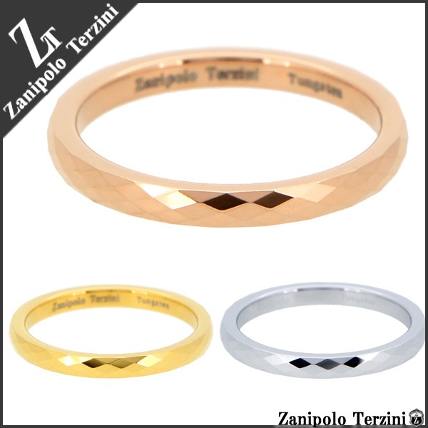 Zanipolo Terzini/ザニポロタルツィーニ】タングステンリング ダイヤ形