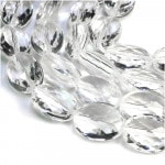 【水晶 9×11mm】 天然石 ビーズ(オーバルカット) 4玉セット|天然石・パワーストーン