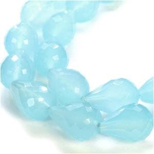 【シーブルーカルセドニー 14.5mm】 天然石 ビーズ(ドロップカット) 1玉売り|天然石・パワーストーン