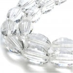 【水晶 15mm】 天然石 ビーズ(オーバルカット) 1玉売り|天然石・パワーストーン