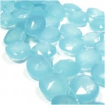 【シーブルーカルセドニー 10mm】 天然石 ビーズ(マロンカット) 2玉売り|天然石・パワーストーン