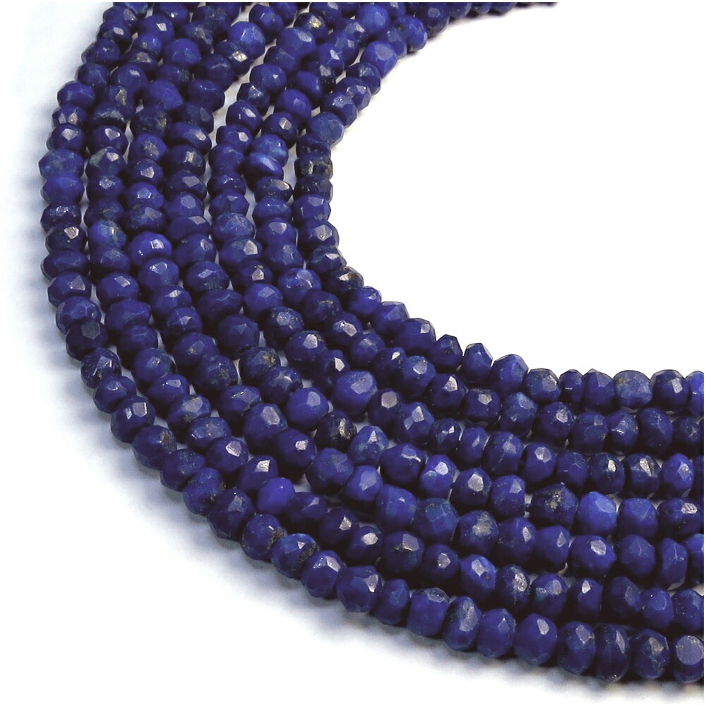 ラピスラズリ 2mm】 天然石 ビーズ（ボタンカット) 10cm連|大人のため