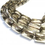 【スモーキークォーツ 12mm】 天然石 ビーズ(レクタングルカット) 2玉セット|天然石・パワーストーン