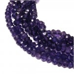 【アメジスト 3mm】 天然石 ビーズ(ラウンド（カット）) 10cm連|天然石・パワーストーン