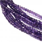 【アメジスト 3mm】 天然石 ビーズ(ラウンド（カット）) 約40cm連ネックレス用|天然石・パワーストーン