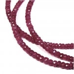 ★ 送料無料 ★【ルビー 約2.5〜3.5mm】 天然石 ビーズ(ボタンカット) ネックレス用 約40cm|天然石・パワーストーン