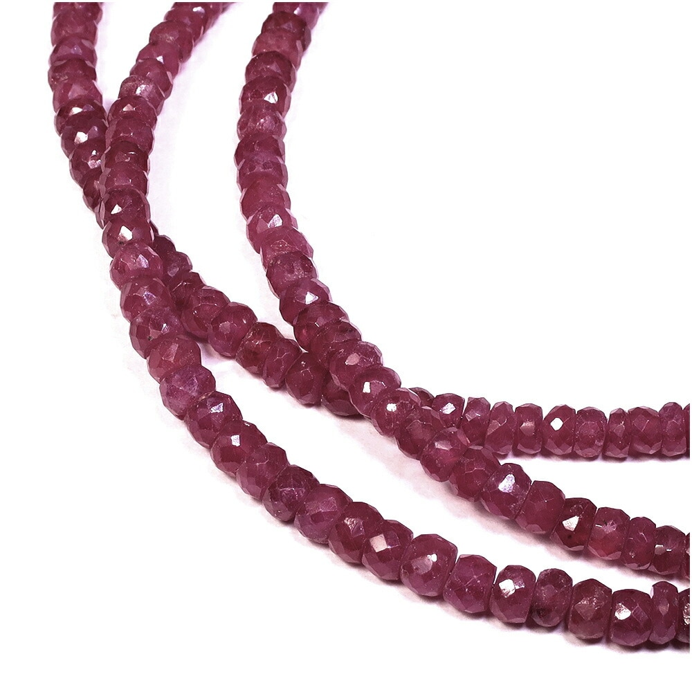 ルビー 約2.5～3.5mm】 天然石 ビーズ(ボタンカット) ネックレス用 約