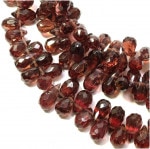 【ガーネット 5.5mm】 天然石 ビーズ(ドロップカット）　6玉セット|天然石・パワーストーン