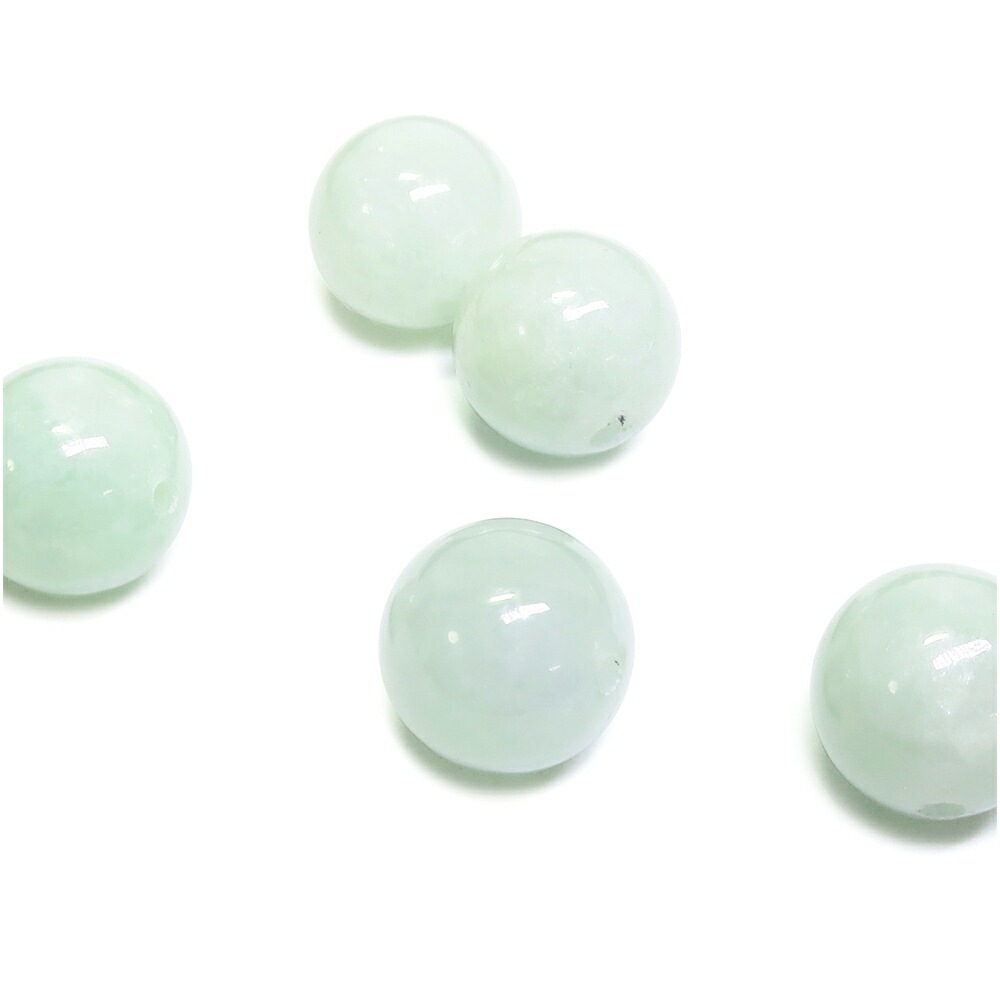 グリーン天然石 丸玉 2点セット 翡翠風 置物 ケース付き 本翡翠 10mm】天然石 ビーズ(丸玉) 2玉セット|大人のための上質な