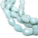 【アマゾナイト 13mm】 天然石 ビーズ(ドロップカット) 4玉セット|天然石・パワーストーン