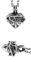 ★ 送料無料 ★【M's collection/エムズコレクション】ハート イバラ リング シルバーペンダントトップ|メンズアクセサリー