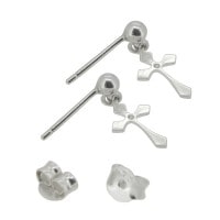 ジルコニア クロス シルバー ピアス (2P/両耳用)|レディースアクセサリー