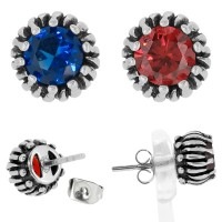 つぼみ ジルコニア フラワー スタッズ サージカルステンレスピアス (1P/片耳用)|メンズアクセサリー