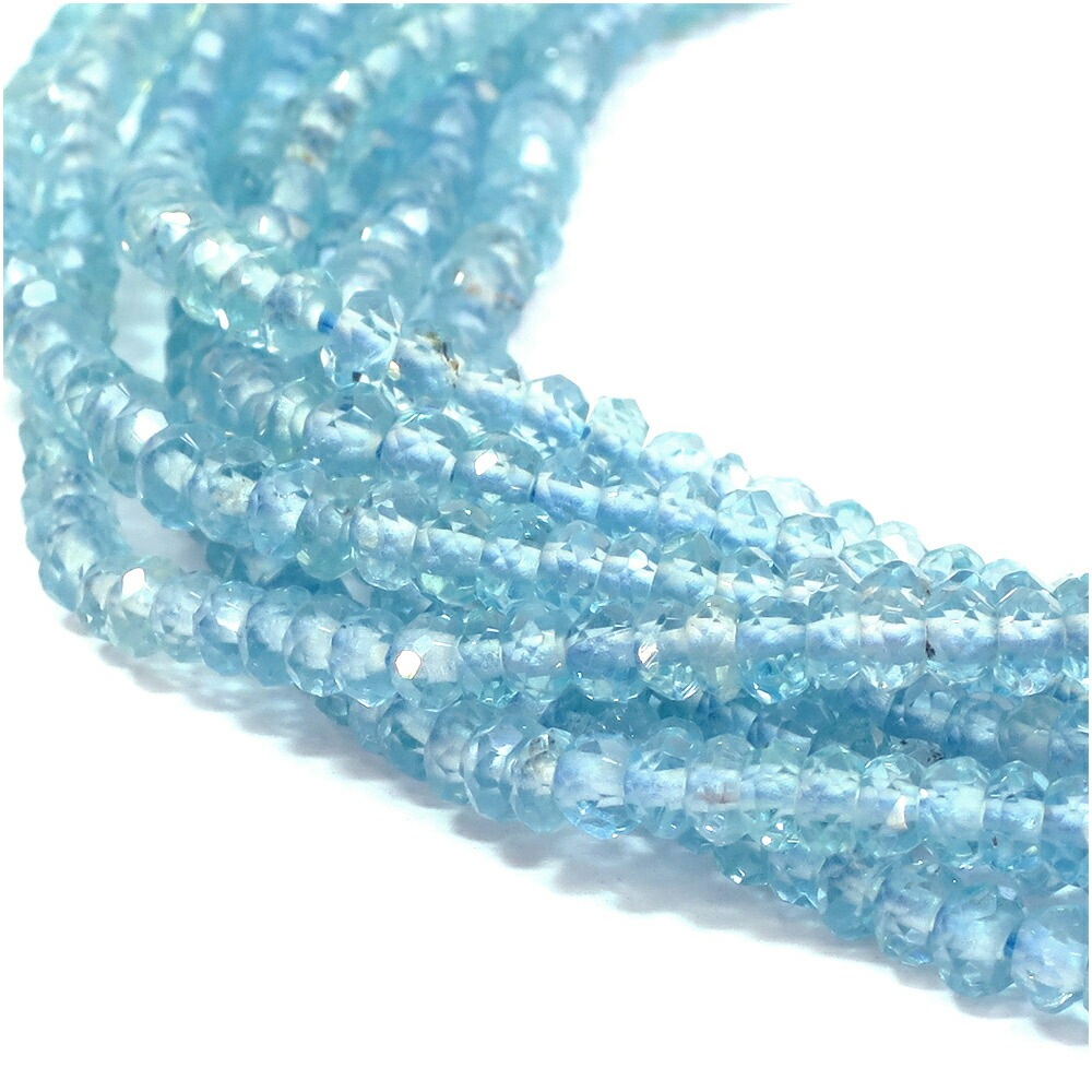 アパタイト 2×1.5mm】 天然石 ビーズ(ボタンカット) 10cm連|大人のため