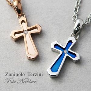 ザニポロタルツィーニ 天然ダイヤモンド ラテンクロス サージカルステンレス ペアネックレス 刻印 名入れ ステンレスアクセサリー|ペアアクセサリー・ブライダル