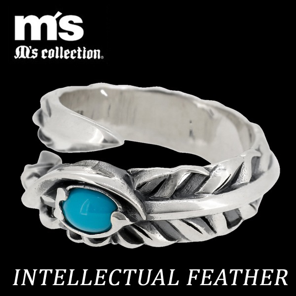 M's collectionターコイズ シルバーリング M's collection エムズコレクション】INTELLECTUAL FEATHER ターコイズ