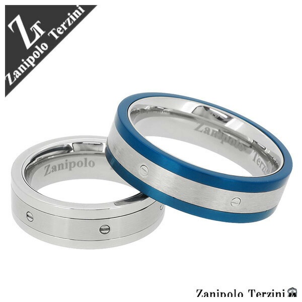 【送料無料】【Zanipolo Terzini ザニポロタルツィーニ】 ネジ&ライン サージカルステンレス ペア リング(7〜23号)