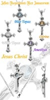 【送料無料】【GRAN DEUR】 十字架のキリスト 大粒４カラット天然石 シルバーネックレス  |メンズアクセサリー